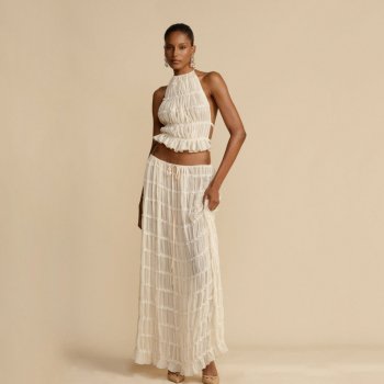 Elegant White Maxi Skirt Set