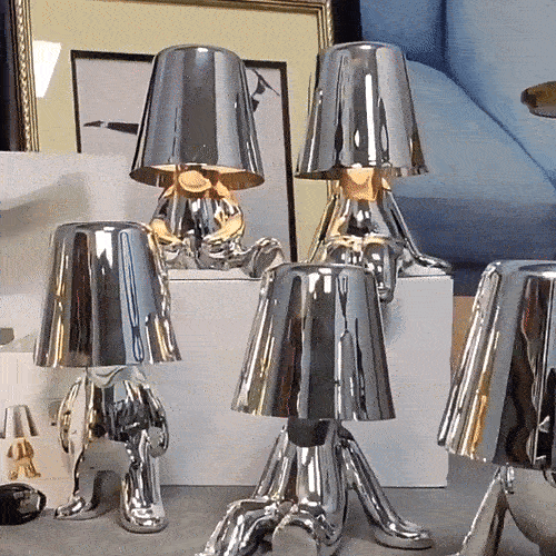 Nordic Chrome Little Golden Man Table Lamp2