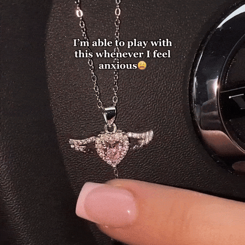 Angel Wings Heart Crystal Necklace (1)
