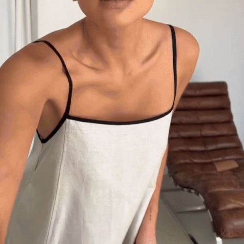 Cotton Linen Sling Maxi Dress