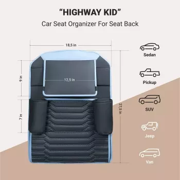 Highway Car Seat Back Organizer | 7 Pockets + Tablet Pocket