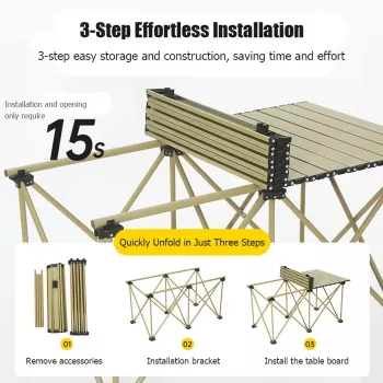 Compact & Durable Outdoor Folding Table and Chairs Set for 4-6 People - Ideal for Camping, BBQ, and Road Trips