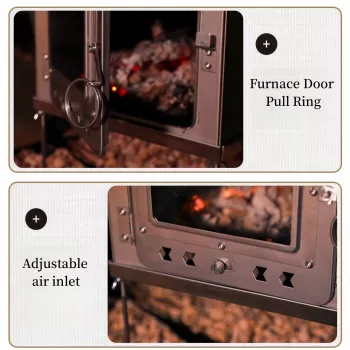Compact Folding Wood Stove: Lightweight & Portable for Outdoor Camping and Picnic