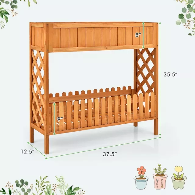 Elevated 2-Tier Wooden Garden Bed - Image 6