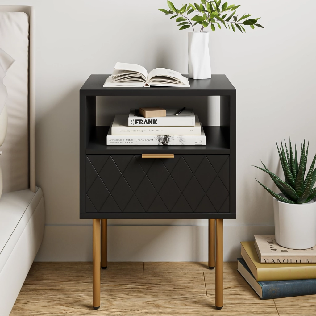 Minimalist Black Nightstand	
