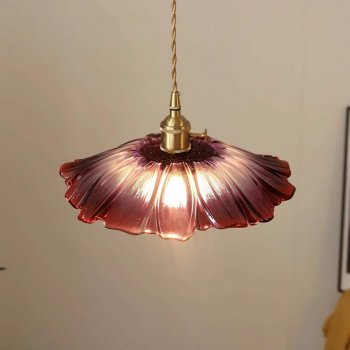 Modern Flower Pendant Light with Tricolor Glass Shade