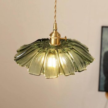 Modern Flower Pendant Light with Tricolor Glass Shade