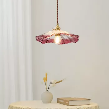 Modern Flower Pendant Light with Tricolor Glass Shade