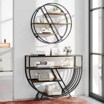 Modern Geometric 3-Tier Console Table