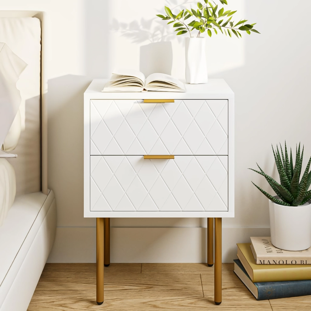 Decorative Nightstand with Drawers	