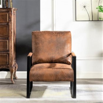 Classic Mid Century Modern Accent Chair with Square Metal Frame