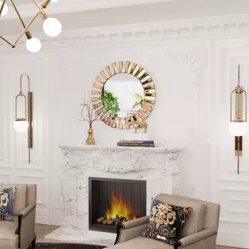 Round Sunburst Decorative Wall Mirror