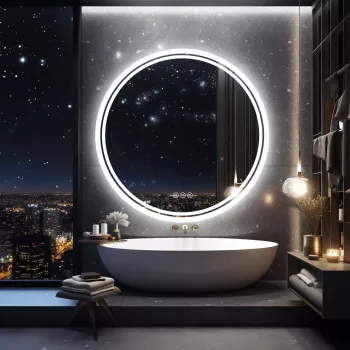 Bathroom Mirror with LED Lights, Anti-Fog, 3 Colors Change