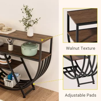 Modern Geometric 3-Tier Console Table