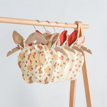 Adorable Rabbit & Bear Ears Cotton Gauze Baby Bibs