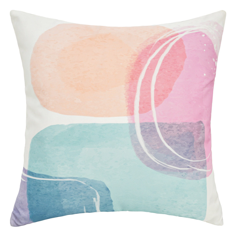 Peach, pink, and blue shapes