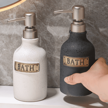 400ml Vintage Ceramic Soap Dispenser Bottle for Bathroom and Kitchen