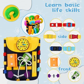 Alternative view of Montessori Busy Board Backpack for Toddlers