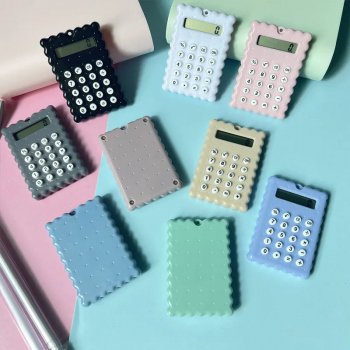 Kawaii Cookie Mini Portable 8-Digit Calculator for Students and Office