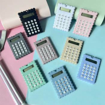 Kawaii Cookie Mini Portable 8-Digit Calculator for Students and Office