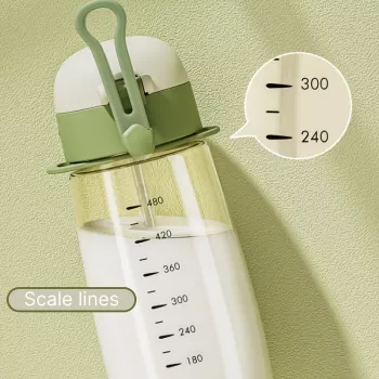 Cute Cartoon Water Bottle with Straw