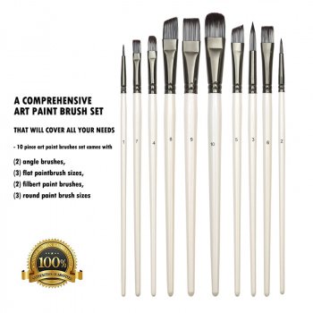10 Pcs Paint Brushes Set for Art Acrylic Gouache Oil Watercolor