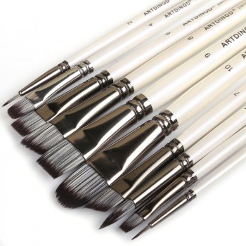 10 Pcs Paint Brushes Set for Art Acrylic Gouache Oil Watercolor