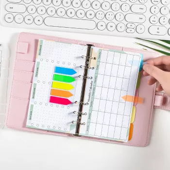 A6 Green Plant Loose Leaf Notebook with Planner and Budget Pages
