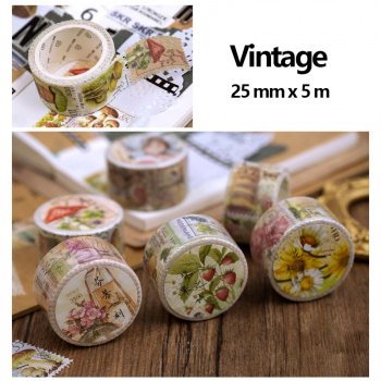 Vintage Retro Washi Tape Set