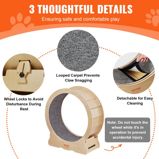 Natural Wood Cat Exercise Wheel - Image 6
