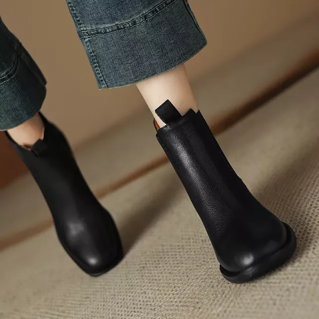 Autumn/Winter Leather Ankle Chelsea Boots