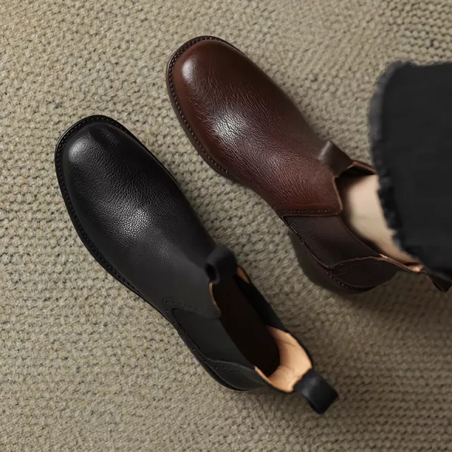 Autumn/Winter Leather Ankle Chelsea Boots