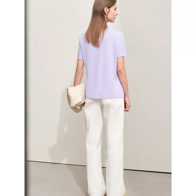 Minimalist Women's Casual Round Neck Short Sleeve T-Shirt