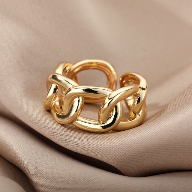 Gold Adjustable Chain Ring for Women - Image 4