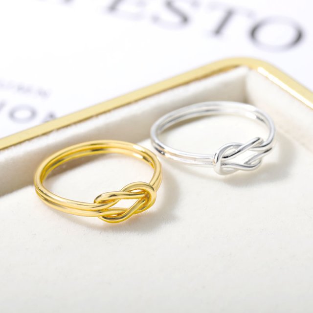 Stainless Steel Gold Twist Ring - Image 4