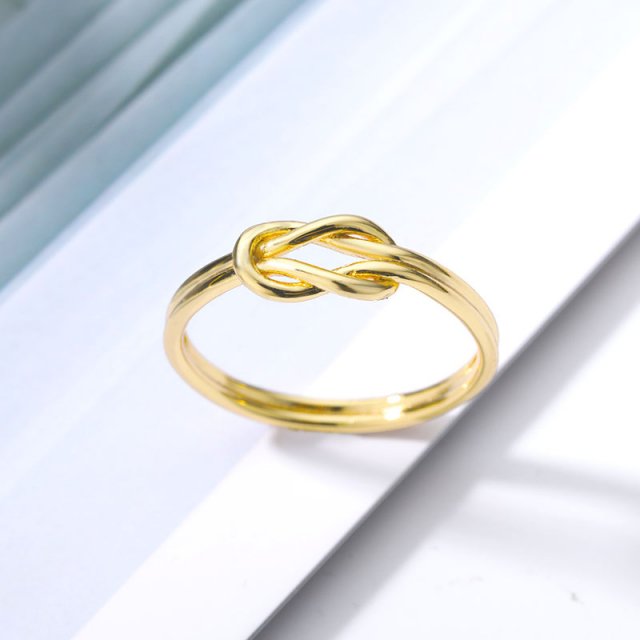 Stainless Steel Gold Twist Ring - Image 7