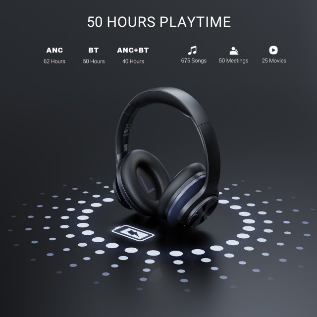 Hi-Res ANC Wireless Bluetooth Headphones with 50H Playtime - Image 3