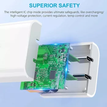 40W Dual USB C Quick Charger - Fast Charging for iPhone & Xiaomi Devices