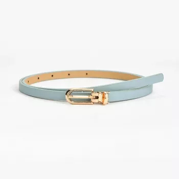 Elegant Thin PU Leather Women’s Belt – Versatile Solid Color with Pin Buckle