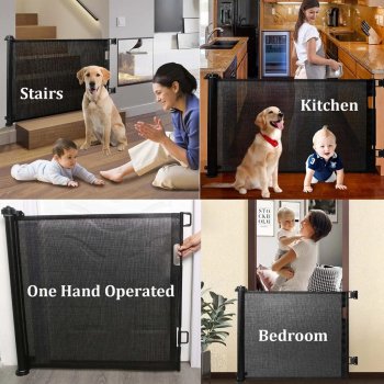 Retractable Mesh Safety Gate for Babies and Pets