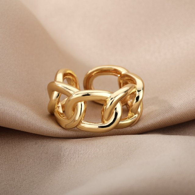 Gold Adjustable Chain Ring for Women - Image 6