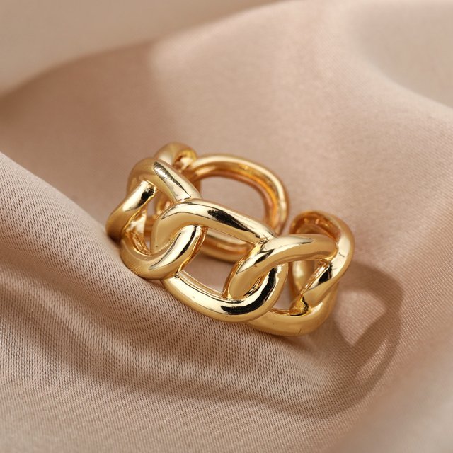 Gold Adjustable Chain Ring for Women - Image 5