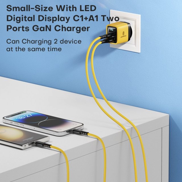 35W GaN Fast Charger with LED Display and Dual Ports for Quick Charge - Image 3