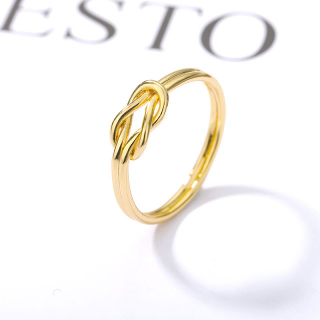 Stainless Steel Gold Twist Ring - Image 6