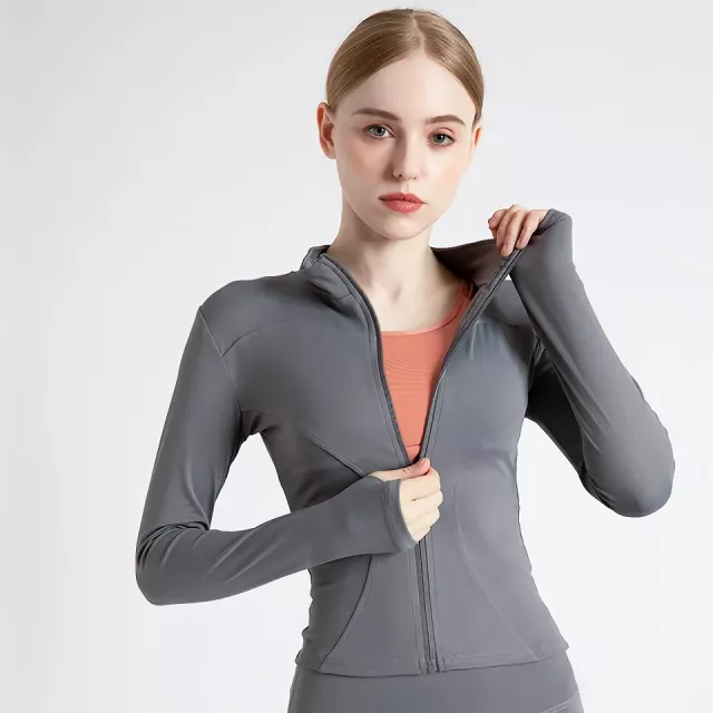 Women's Quick-Dry Yoga Jacket - Slim Fit Zipper Top for Running & Workout - Image 5