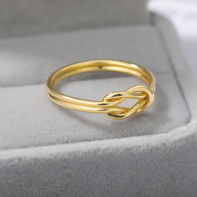 Stainless Steel Gold Twist Ring - Image 3