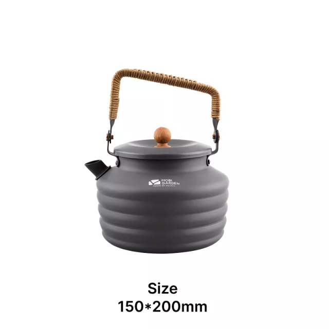 High-Capacity 1.3L Outdoor Aluminum Alloy Kettle with Beech Handle - Image 7