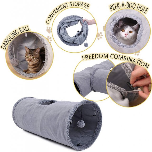 Collapsible Cat Tunnel with Crinkle Suede and Peek Hole – Portable Kitten Play Hideaway - Image 5