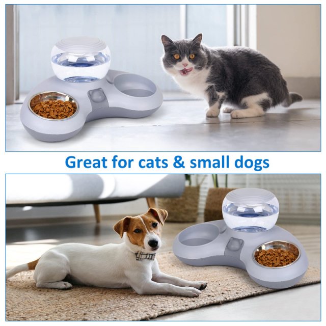 Automatic Water Dispenser & Double Cat Bowl Set - Image 3