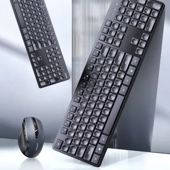 Wireless 2.4G Keyboard and Mouse Combo with Ergonomic English Keycaps – Ideal for MacBook, Tablet, and Office PC